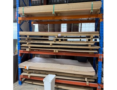 Assorted MDF boards, plywood, in various sizes, va...