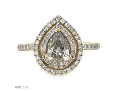 14K YELLOW GOLD, CHAMPAGNE DIAMOND AND DIAMOND, DO...