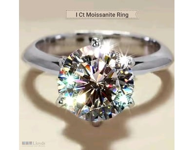 GRA CERTIFIED 1 CT MOISSANITE ENGAGEMENT RING ADJU...