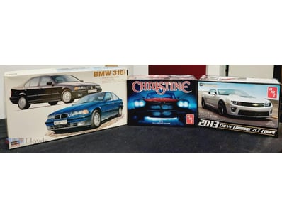 LOT OF 3 UNASSEMBLED PLASTIC SCALE MODEL CAR KITS ...