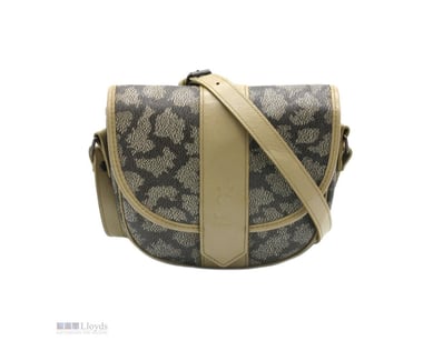 SAINT LAURENT GIRAFFE PRINT COATED CANVAS CROSSBOD...