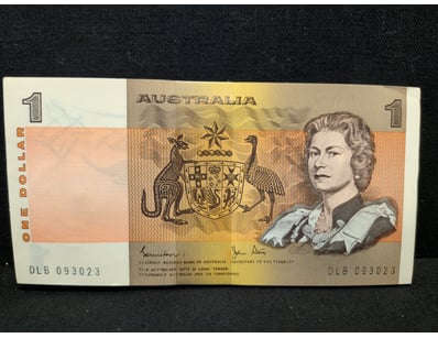 AUSTRALIAN ONE DOLLAR NOTE, JOHNSTON/STONE SIGNATU...