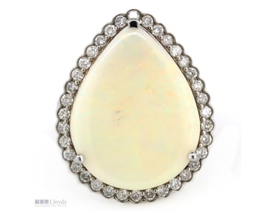 14K WHITE GOLD, 8.84CT AUSTRALIAN COOBER PEDY OPAL...