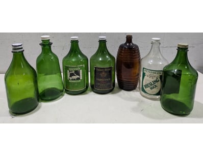 Vintage bottle collection(empty) comprising seven ...