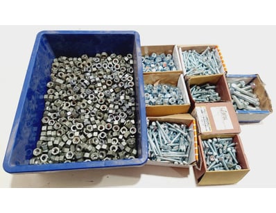 Assorted steel nuts and bolts various sizes.

Sold...