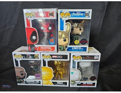 MARVEL FUNKO POP COLLECTION - 5 FIGURES (DEADPOOL,...