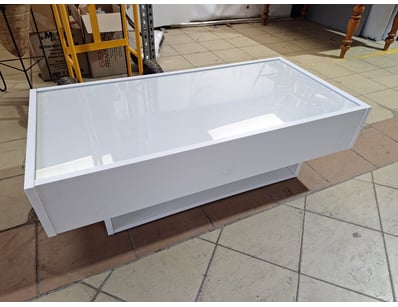 Coffee Table With Glass Top, Timber Style, White F...