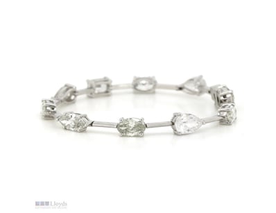 14K WHITE GOLD, 10.86CT TDW DIAMOND, BRACELET.    ...