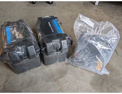 Lot of two Projecta large battery boxes and Merced...