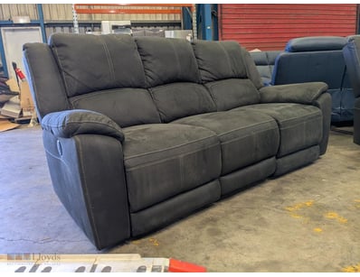 Three-seat reclining sofa upholstered in charcoal ...