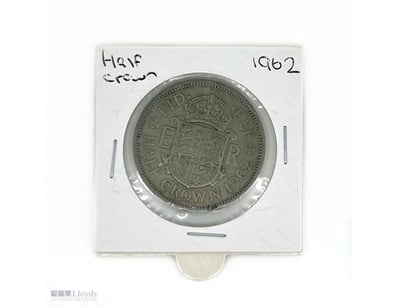 1 X 1962 GREAT BRITAIN HALF CROWN COIN.        

C...