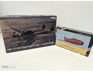 LOT OF TWO UNASSEMBLED AIRCRAFT MODEL KITS - FOCKE...