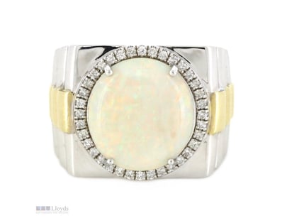 14K WHITE/YELLOW GOLD, 5.83CT AUSTRALIAN COOBER PE...