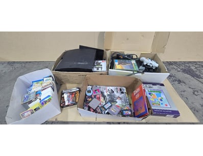 Gaming, assorted gaming items Includes Xbox 360 co...