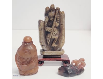 JADE  CARVED STONE AND HARDSTONE ORNAMENTAL COLLEC...