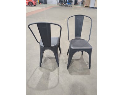 Pair of metal outdoor chairs

