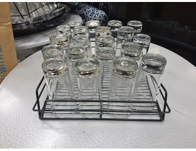 High Ball Glasses, Approximately 20, Includes Rack...