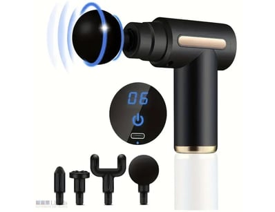 USB Rechargeable Massage Gun with LCD Display, 6-S...