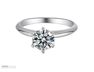 925 STERLING SILVER 1.00CT MOISSANITE SOLITAIRE RI...
