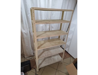 Storage Rack, Metal Style, Natural Finish 

Dimens...