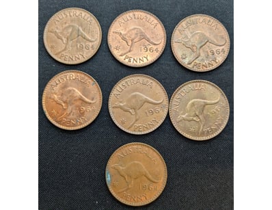 COLLECTION OF 1964 AUSTRALIAN COPPER PENNIES

Co...