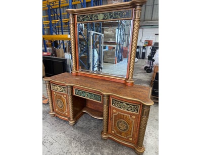 A magnificent Victorian-era vanity desk with mirro...