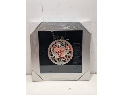 Exquisite framed decorative panel featuring an int...