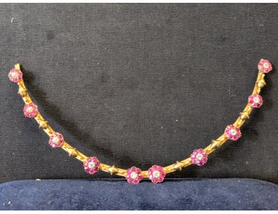 INDIAN 22CT YELLOW GOLD RUBY AND DIAMOND NECKLACE ...