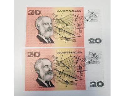 AUSTRALIAN $20 BANKNOTES , R411 (UNC) 

CV- $180...