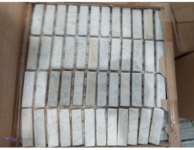 Bulk lot of white marble or stone feature tiles,  ...