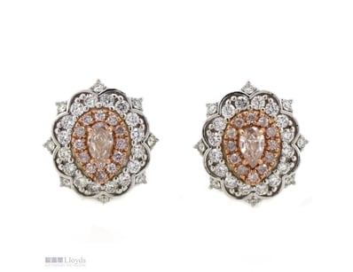 14K WHITE/ROSE GOLD, FANCY PINK DIAMOND AND DIAMON...