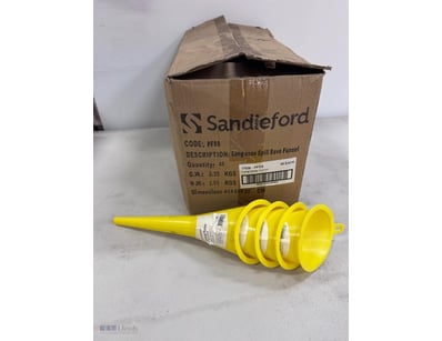 Long Nose Funnel, Spill Saver, Yellow
BID PER BOX...