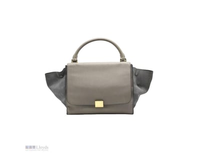 CELINE MEDIUN GREY/BEIGE LEATHER AND SUEDE TRAPEZE...
