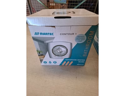RRP $49.99 Martec contour 1 bathroom heater silver...