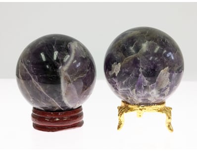 NATURAL AMETHYST SPHERES WITH STANDS

Item Size:...