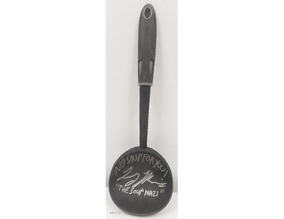 SOUP LADEL SIGNED BY THE SOUP NAZI LARRY THOMAS FR...