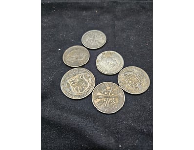 MIXED BRITISH SILVER COINS COLLECTION - VARIOUS DA...
