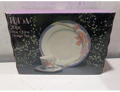TIARA 20-piece Fine China Dinner Set featuring ele...