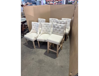 Set of s5 upholstered dining chairs & 2 upholstere...