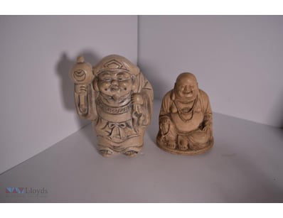 Assorted Heavy Concrete Buddhas X2