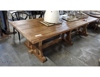 Large 3.2m timber dining TABLE ONLY no Contents. f...
