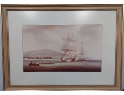 SHIP LEAVING PENANG BY W J HUGGINS

Item Size: H...