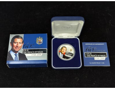 60TH BIRTHDAY COMMEMORATIVE SILVER PROOF COIN - HR...