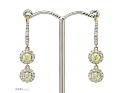 14K YELLOW GOLD, FANCY YELLOW DIAMOND AND DIAMOND,...