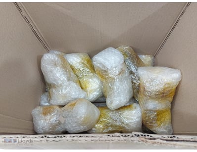 Bulk lot of wax pillar candles in natural cream an...