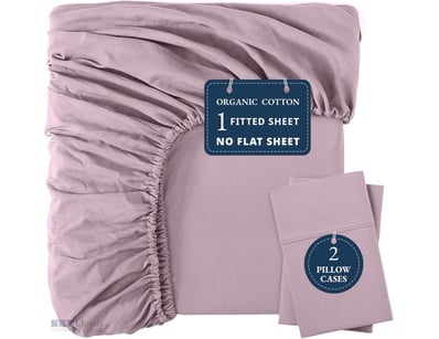 LANE LINEN 100% Organic Cotton Fitted Bed Sheet (+...