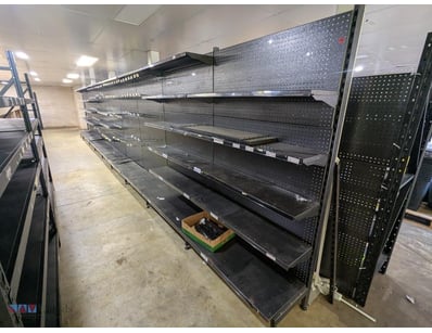 "Retail Display Shelving - Gondola style, black st...