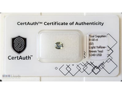 CERTIFIED 0.68CT TEAL SAPPHIRE (CORUNDUM) – OVAL F...
