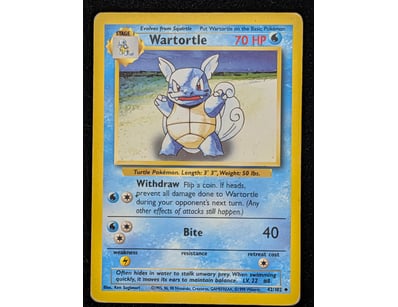 WARTORTLE POKÉMON TRADING CARD - BASE SET #42/102...