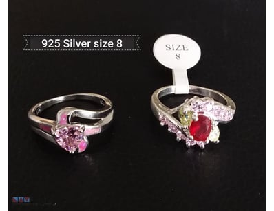 2 X 925 SILVER RINGS SIZE 8        

Condition: Go...